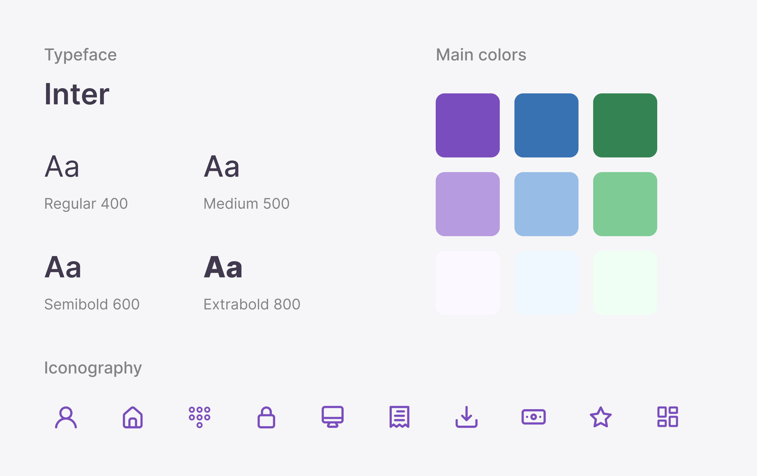 Agilize design system — typeface, color palette and iconography