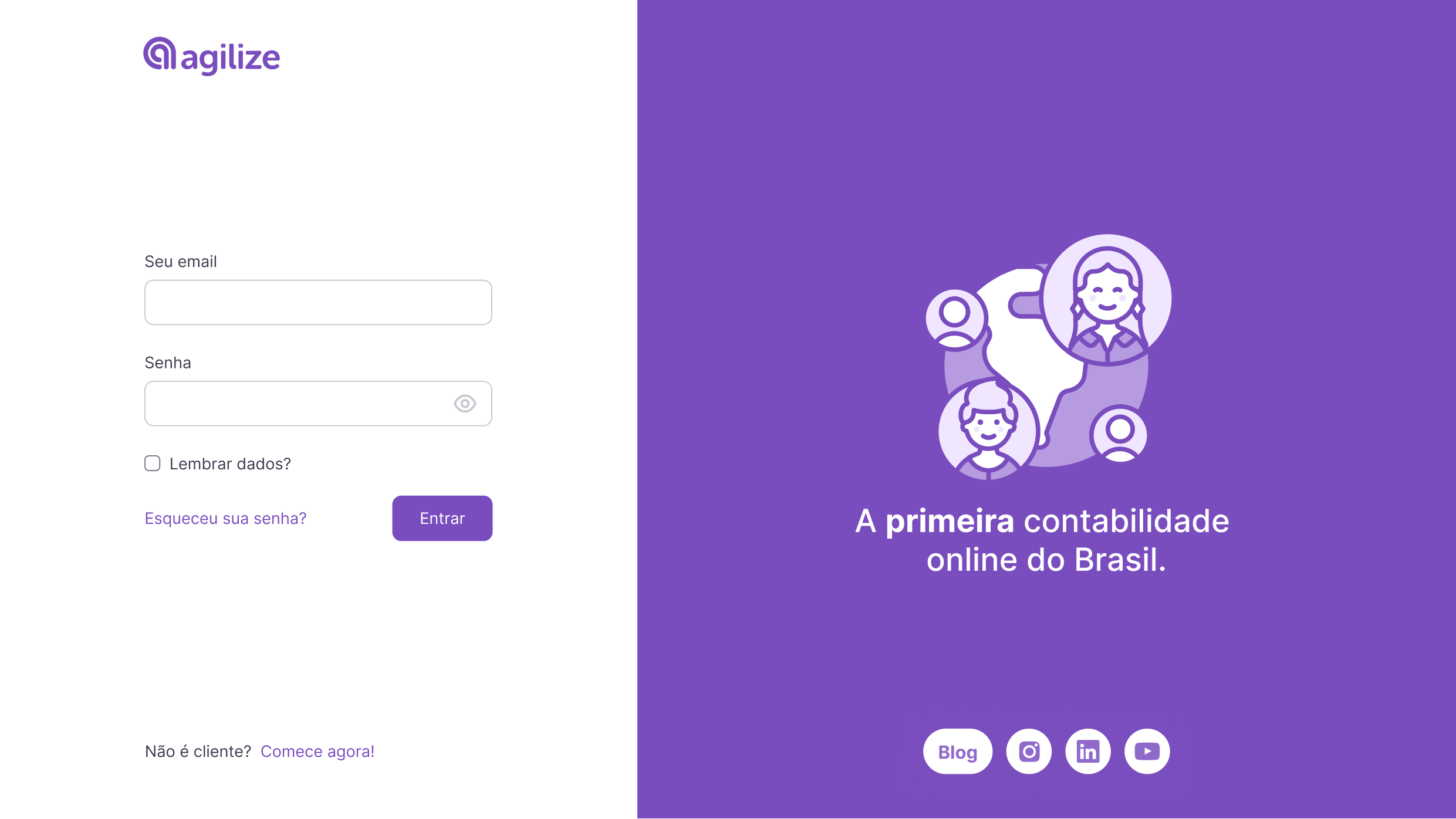 Agilize login screen